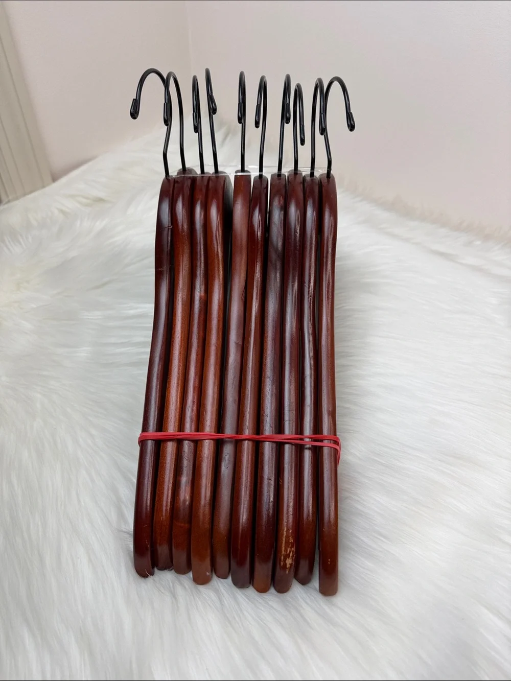 Brookstone Premium Wooden Suit Hangers in Mahogany  - Set of 10